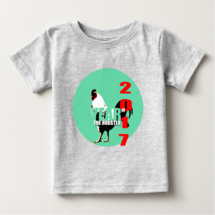 T-shirt Pour Bébé Baby born in Rooster Année 2017 babysuit
