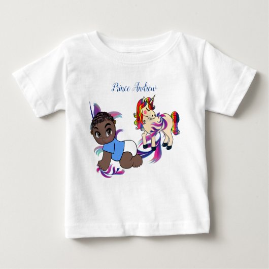 T-shirt Pour Bébé Baby Boy Bubbles & Unicorns (Devant)