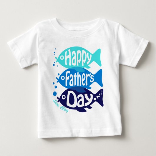 T-shirt Pour Bébé Baby Boy Fête des pères Romper avec poisson (Devant)