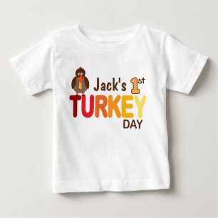 T-shirt Pour Bébé Baby Boy Mon premier jour de Turquie Thanksgiving 