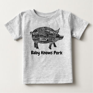 T-shirt Pour Bébé Baby connaît le porc 🐖 les pièces de porc