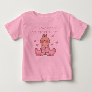 T-shirt Pour Bébé Baby Girl 1er Saint Valentin