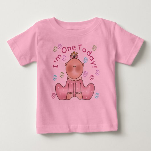 T-shirt Pour Bébé Baby Girl I'm One Today (Devant)