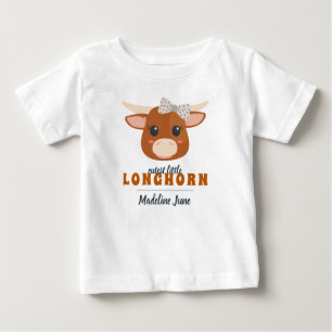 T-shirt Pour Bébé Baby Girl Longhorn brûlé orange