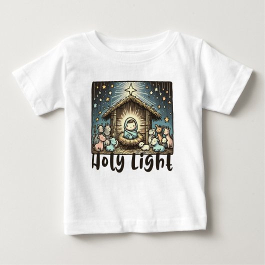T-shirt Pour Bébé Baby Jesus : Holy Light: Sacred Light (Devant)