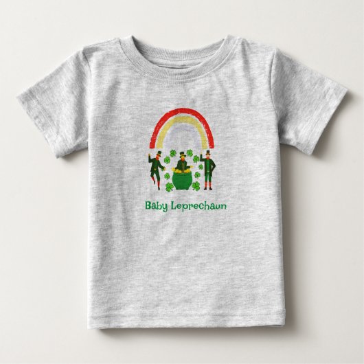 T-shirt Pour Bébé Baby Leprechaun Shamrock Rainbow (Devant)