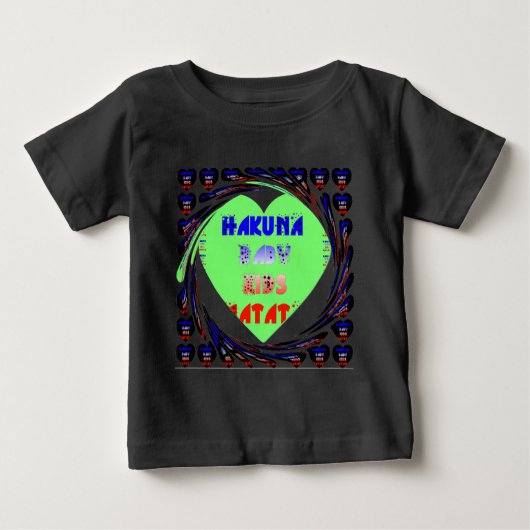 T-shirt Pour Bébé Baby Luminous Hearts Hakuna Matata Baby Design (Devant)