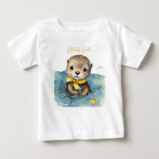 T-shirt Pour Bébé Baby Otter Sexe neutre (Devant)