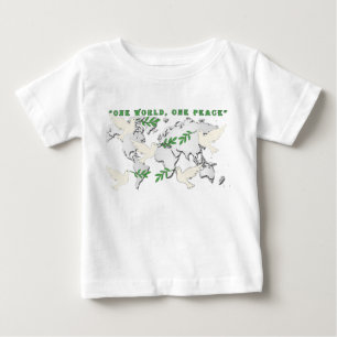 T-shirt Pour Bébé Baby Peace Dove Carte du monde Tee