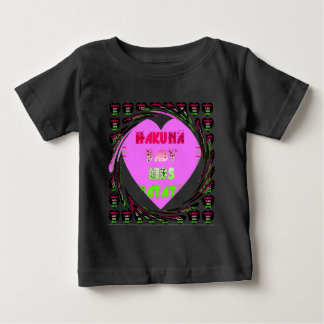 T-shirt Pour Bébé Baby Pink Hearts Hakuna Matata Baby Kids Design.p