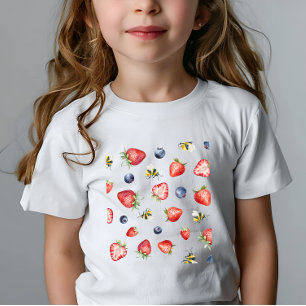 T-shirt Pour Bébé Baby shower d'aquarelle doux Berry été