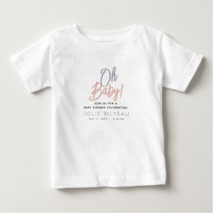 T-shirt Pour Bébé Baby shower de Boho Coeur minimal moderne