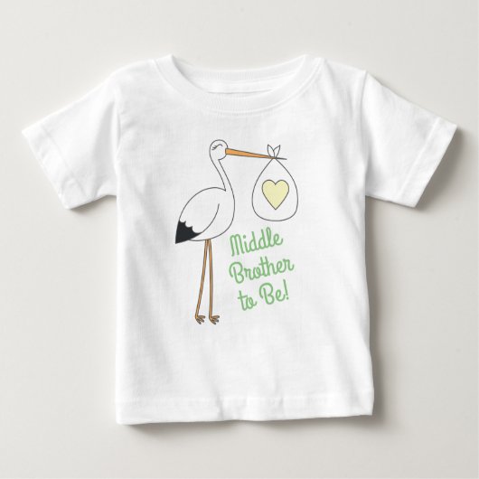 T-shirt Pour Bébé Baby shower de cigogne Printemps vert (Devant)