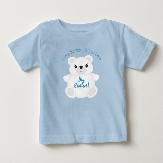 T-shirt Pour Bébé Baby shower d'ours bleu polaire (Devant)