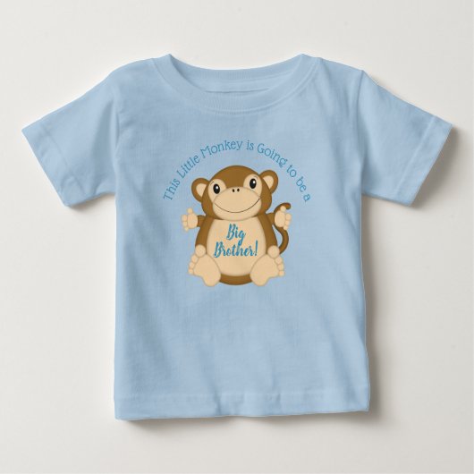T-shirt Pour Bébé Baby shower singe bleu (Devant)