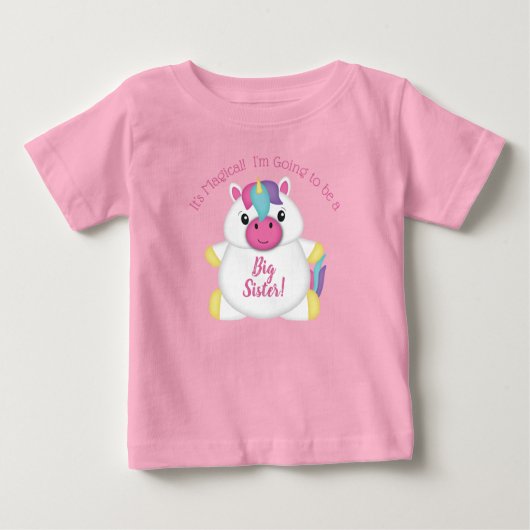 T-shirt Pour Bébé Baby shower Unicorne rose (Devant)