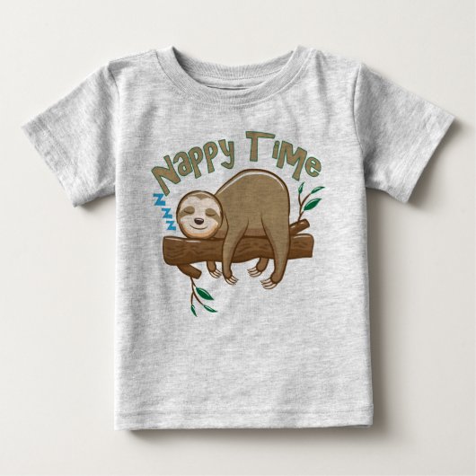 T-shirt Pour Bébé Baby Sloth Sleepy Time ! (Devant)