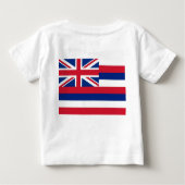 T-shirt Pour Bébé Baby T - Chemise avec Drapeau Hawaii (Dos)