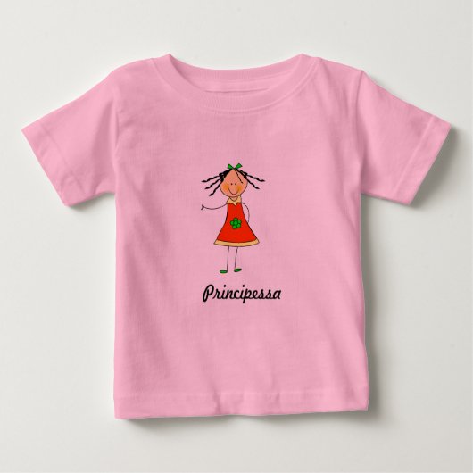 T-shirt Pour Bébé Babybody "Principessa" (Devant)