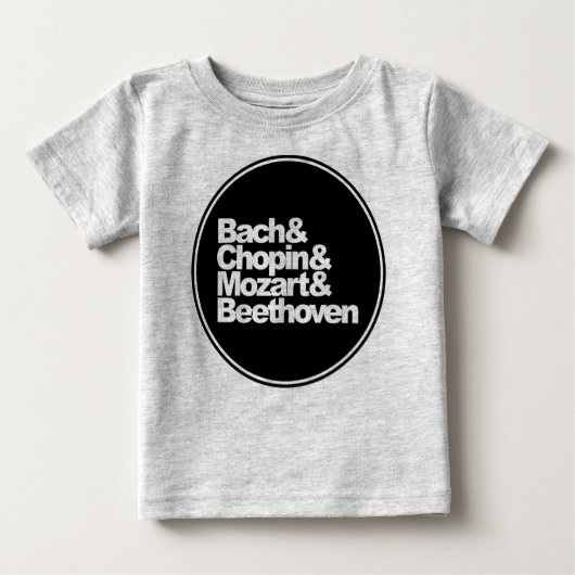 T-shirt Pour Bébé Bach et Chopin et Mozart et Beethoven (Devant)