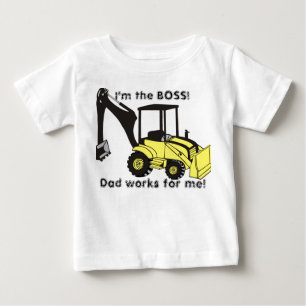 T-shirt Pour Bébé backhoe_loader, je suis le PATRON ! , Le papa