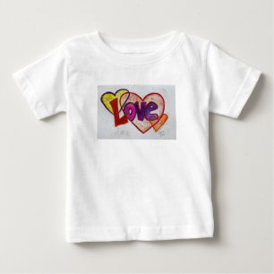 T-shirt Pour Bébé Bagues de cœur d'amour Chemises d'art pailletées i