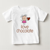 T-shirt Pour Bébé Baguette au chocolat mignonne Fille Bébé Tee (Devant)