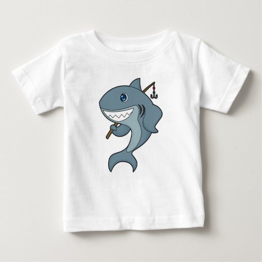 T-shirt Pour Bébé Baguette de pêche du requin (Devant)