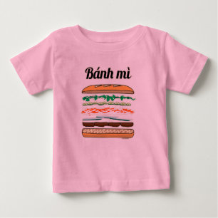 T-shirt Pour Bébé Baguette vietnamienne de pain français de sandwich