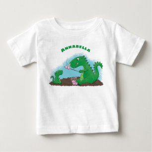 T-shirt Pour Bébé Baguettes mignonnes grillant des marshmallows dess