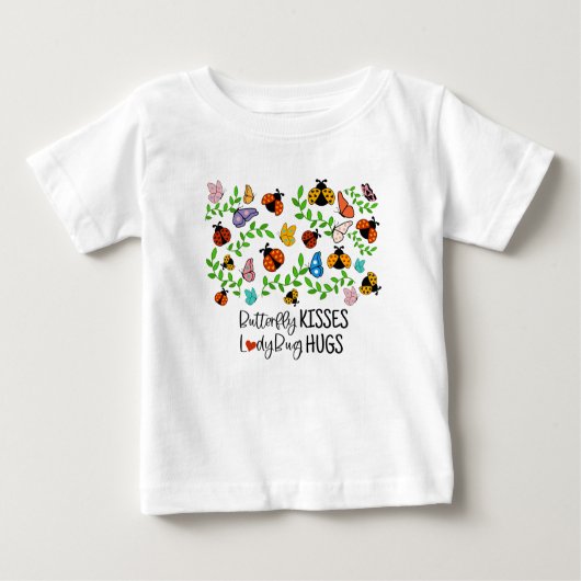 T-shirt Pour Bébé Baisers de papillon, câlins de coccinelle (Devant)