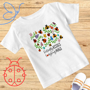 T-shirt Pour Bébé Baisers de papillon, Câlins de coccinelle