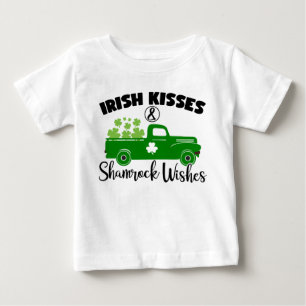 T-shirt Pour Bébé Baisers irlandais et souhaits Shamrocks