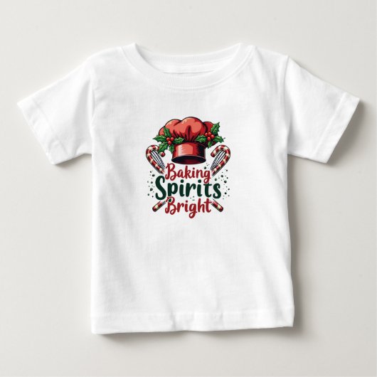 T-shirt Pour Bébé Baking Spirits Bright Funky Baking Chef Baker (Devant)
