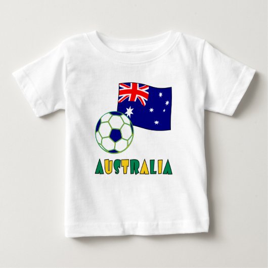 T-shirt Pour Bébé Bal de football australien et drapeau (Devant)