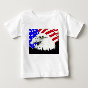 T-shirt Pour Bébé Bald Eagle et drapeau américain