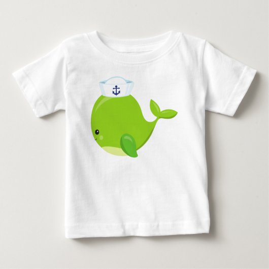 T-shirt Pour Bébé Baleine à voile, Belle baleine, Bébé baleine, Bale (Devant)