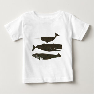 T-shirt Pour Bébé Baleine antique Vie marine