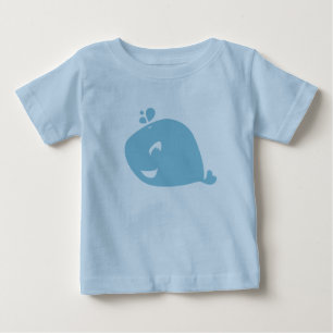T-shirt Pour Bébé Baleine bleue mignonne et heureuse