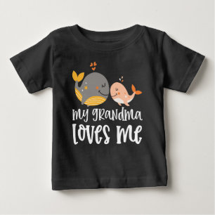T-shirt Pour Bébé Baleines 🐳 Petit-Enfant Cadeau Ma grand-mère m'ai