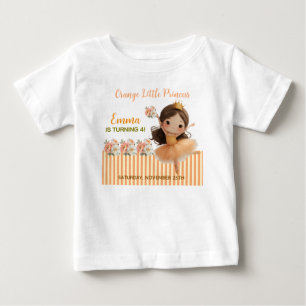 T-shirt Pour Bébé Balle de la petite princesse orange