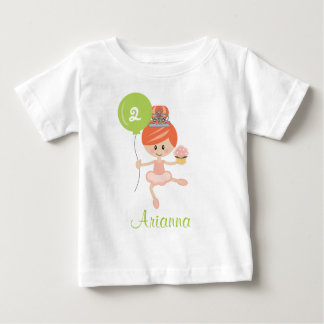 T-shirt Pour Bébé Ballerina Birthday Chemise Redhead