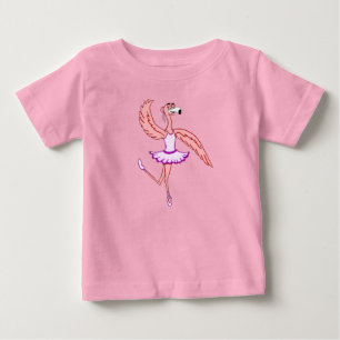 T-shirt Pour Bébé Ballerine Flamant Rose