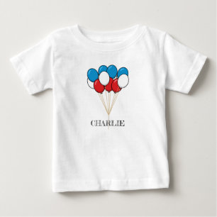 T-shirt Pour Bébé Ballons bleu blanc rouge patriotique Personnalis