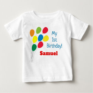 T-shirt Pour Bébé Ballons colorés mon premier anniversaire