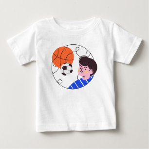 T-shirt Pour Bébé Ballons de basket pour enfants Ballons de football