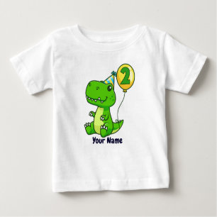 T-shirt Pour Bébé Ballons T-Rex 2e anniversaire