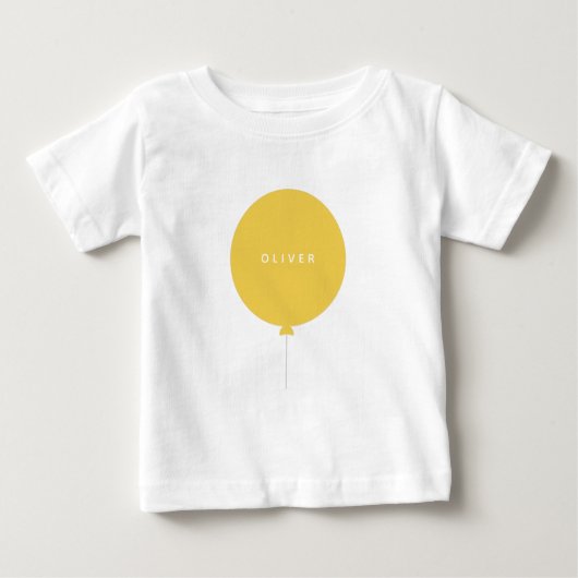 T-shirt Pour Bébé Balloon moderne | Sunshine Yellow Happy Nom de la (Devant)