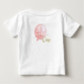 T-shirt Pour Bébé Balloon rose Parties scintillant or un 1er anniver (Dos)