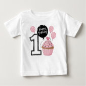 T-shirt Pour Bébé Balloons de gâteau d'anniversaire 1 an (Devant)